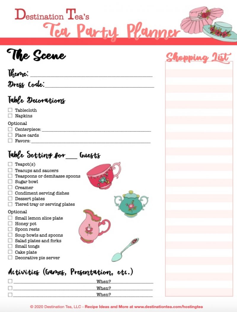 Destination Tea s Tea Party Planner Destination Tea