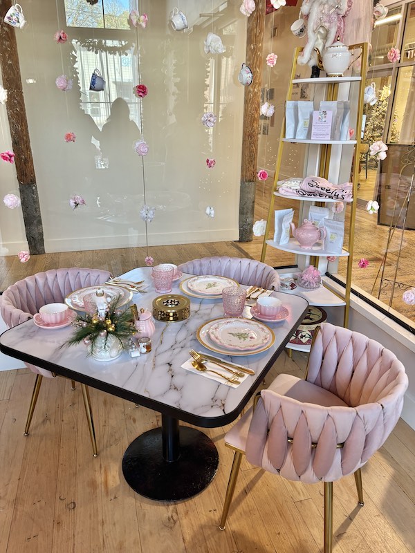 tea table at Sweety's Cafe & Tea Room in Canton, GA