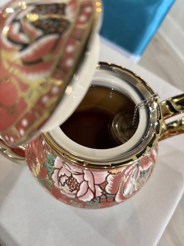 steeping tea at Magnolia Tea Room in McDonough, Georgia
