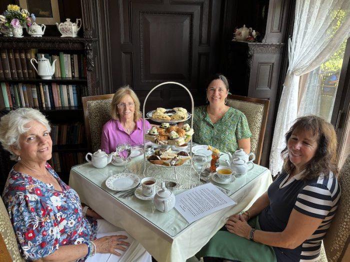 afternoon tea at Bayard Cutting Arboretum, Hidden Oak Cafe in Great River, New York
