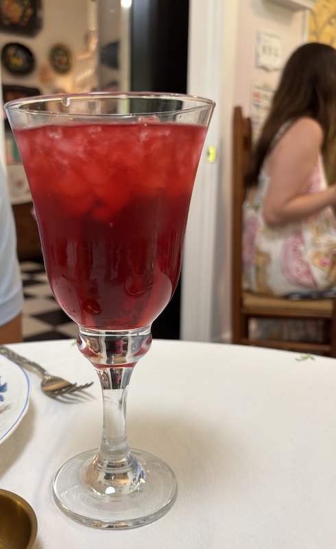 iced hibiscus tea at Afternoon Tea at Mimi's Table & Garden Tea Room in Sylacauga, Alabama