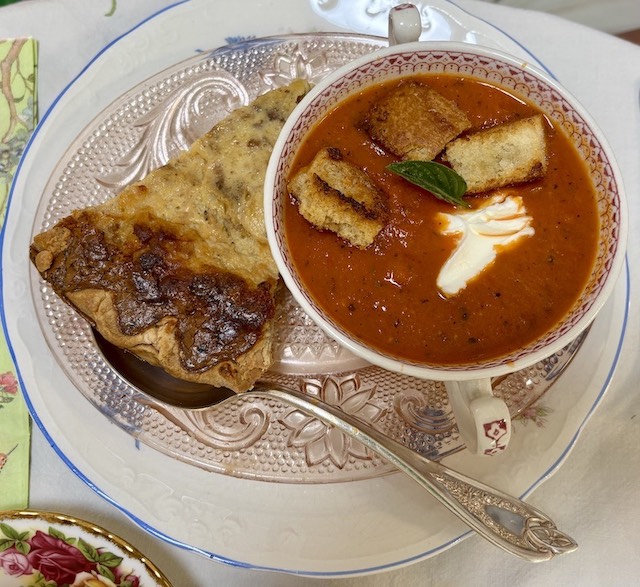 quiche and soup at Afternoon Tea at Mimi's Table & Garden Tea Room in Sylacauga, Alabama