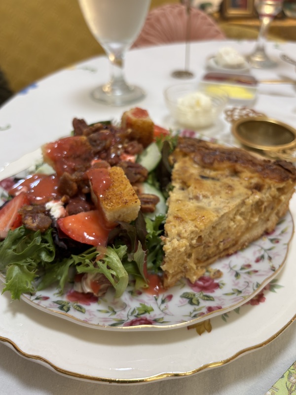 salad and quiche at Afternoon Tea at Mimi's Table & Garden Tea Room in Sylacauga, Alabama