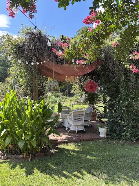 pergola at Afternoon Tea at Mimi's Table & Garden Tea Room in Sylacauga, Alabama