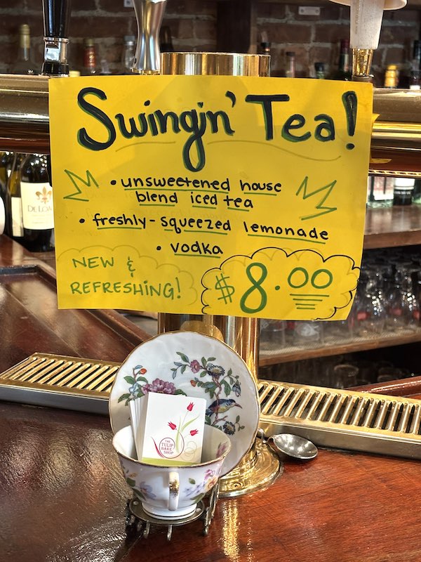 tea cocktail special at Swing the Teapot in Floral Park, New York