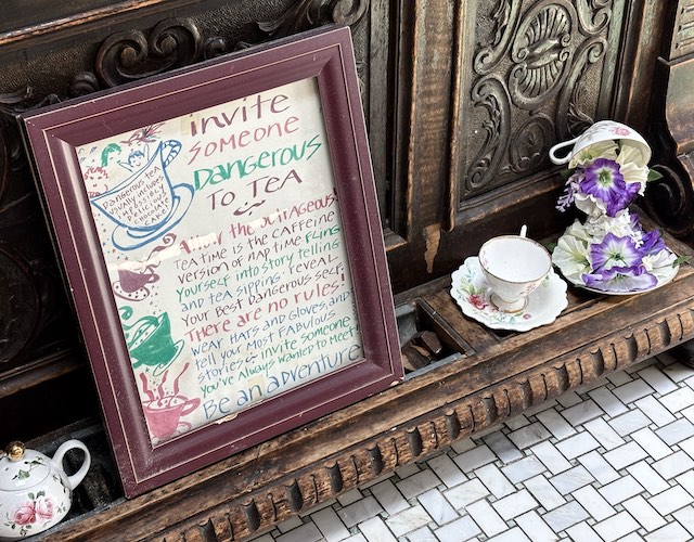 invite someone dangerous to tea at Swing the Teapot in Floral Park, New York