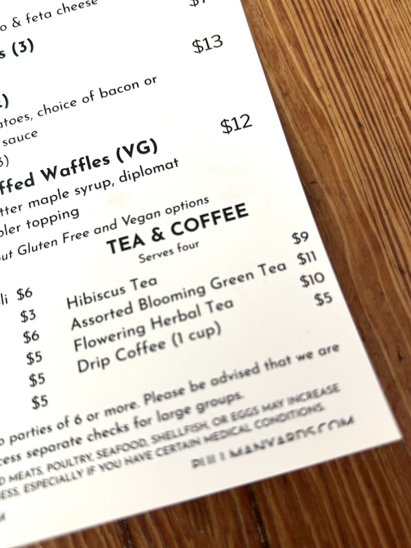 tea selection at Peckish in Atlanta, Georgia