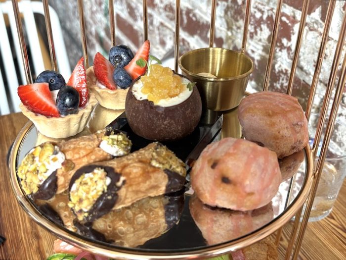 desserts at afternoon tea at Peckish in Atlanta, Georgia
