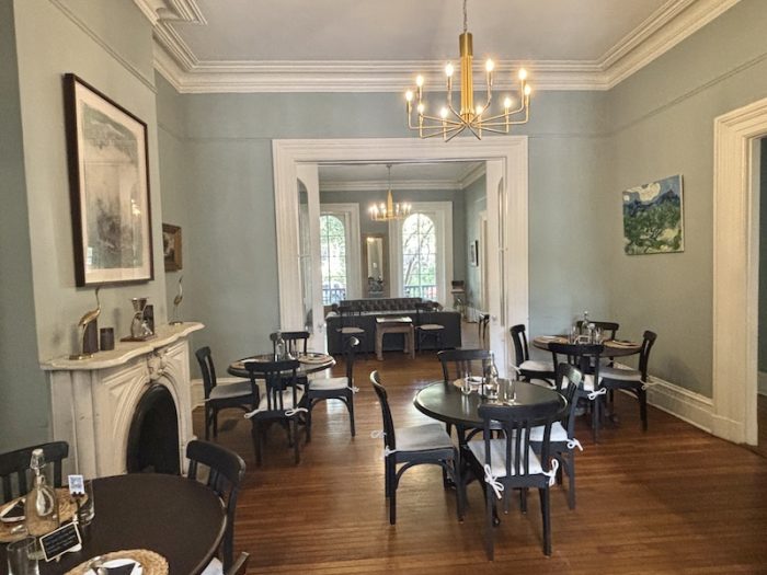 dining room at afternoon tea at Bellwether House in Savannah, Georgia