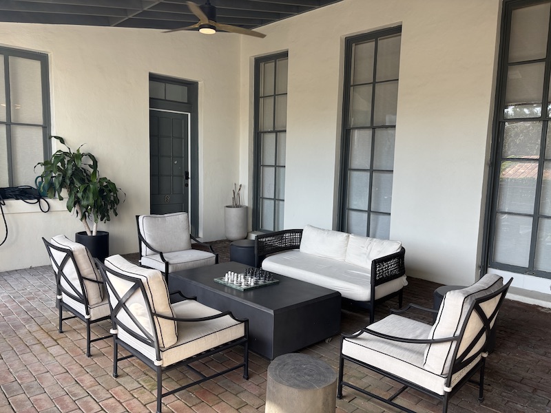 outdoor patio at Bellwether House in Savannah, Georgia