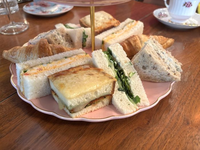tea sandwiches at afternoon tea at Neverland Tea Salon in Vancouver, British Columbia
