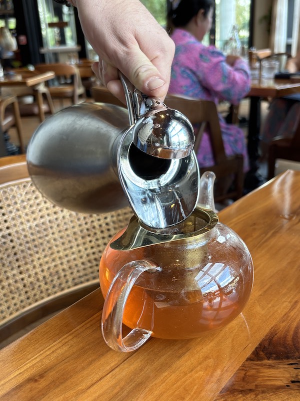 brewing tea at The Ben West, Proper Grit in West Palm Beach, Florida