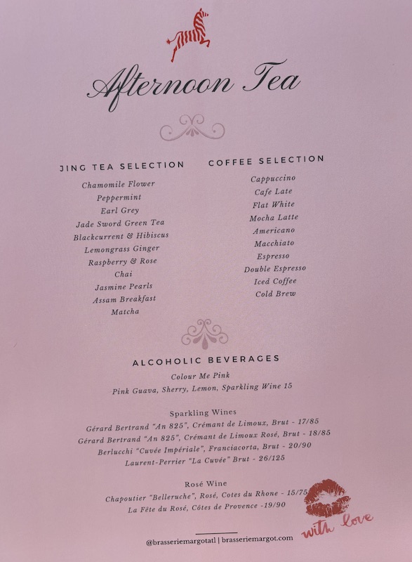 tea selection at the new afternoon tea at Four Seasons Hotel Atlanta