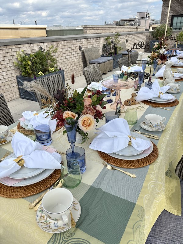 Estelle glass used to set the tea table at afternoon tea at The Loutrel in Charleston, South Carolina