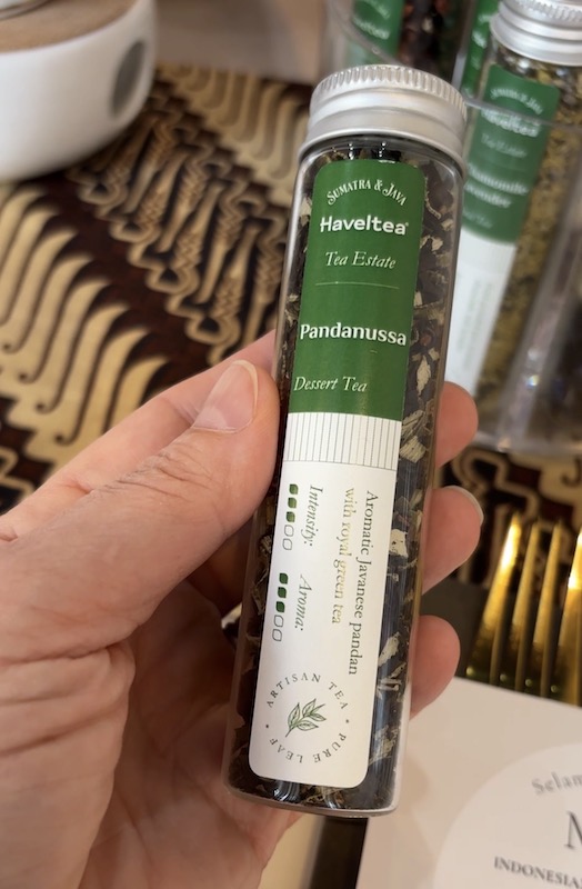 Havelteas offered at afternoon tea at Gula Indonesian Desserts on Buford Highway in Atlanta, Georgia