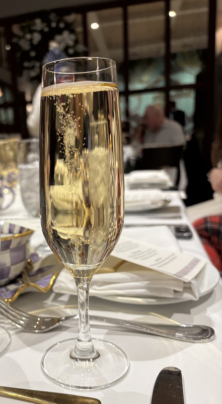 champagne at afternoon tea at Delamar West Hartford, Artisan in Connecticut