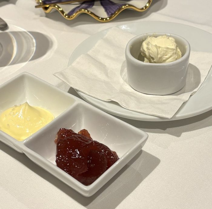 scone spreads at afternoon tea at Delamar West Hartford, Artisan in Connecticut