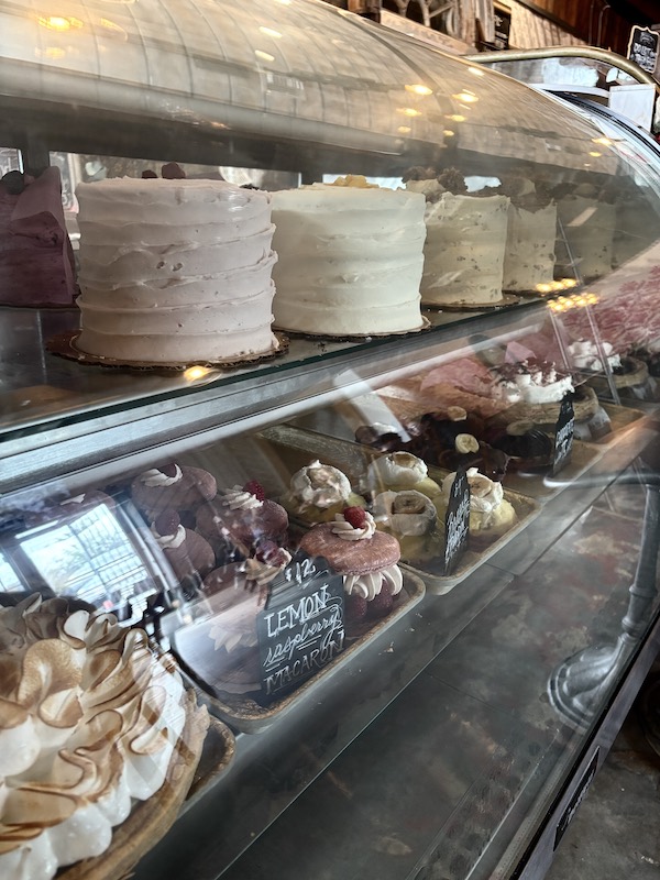 cakes and pastries on display at Chocolate Pi in Tampa, FL