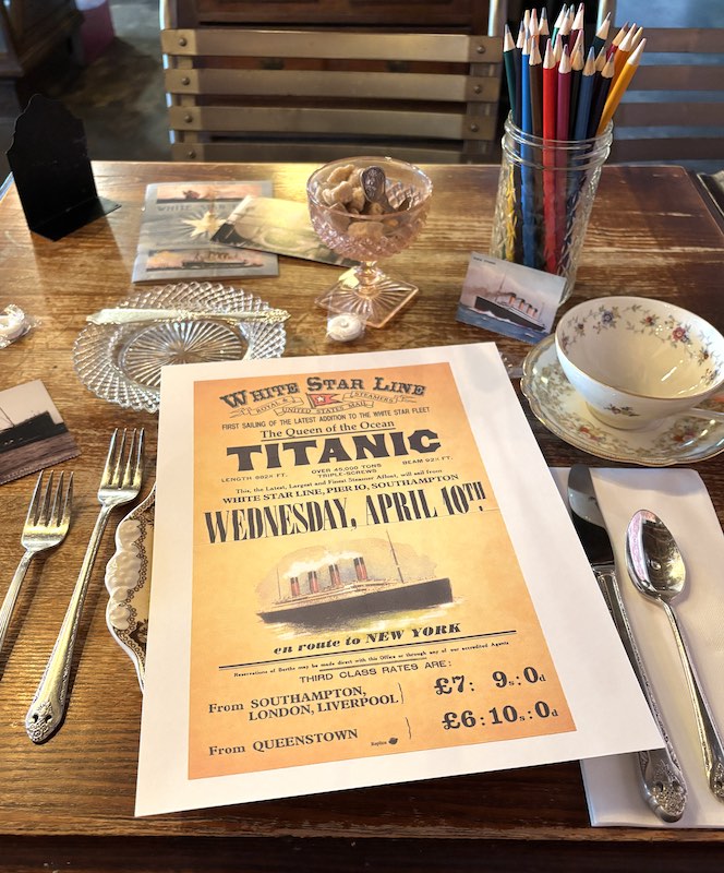 Titanic afternoon tea at Chocolate Pi in Tampa, Florida