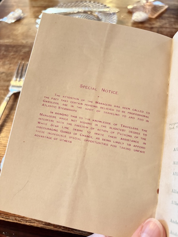 titanic special notice