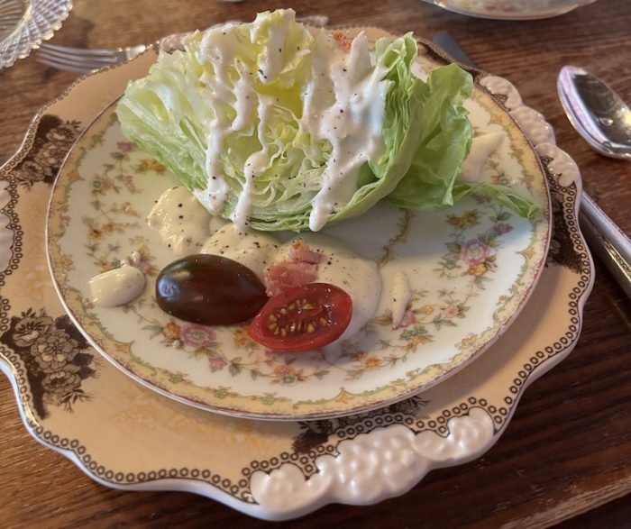wedge salad at Titanic afternoon tea at Chocolate Pi in Tampa, Florida
