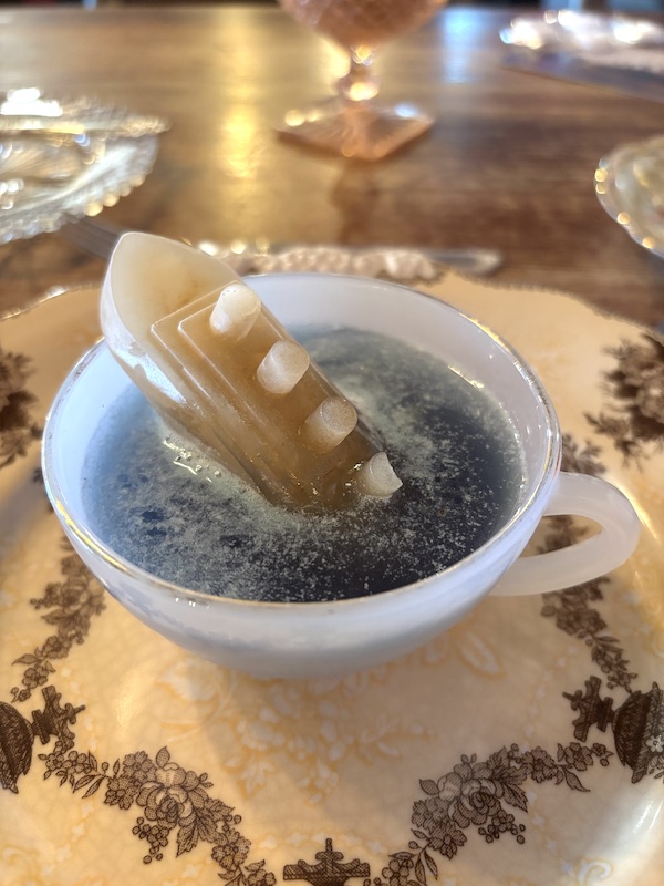 tea float at Titanic afternoon tea at Chocolate Pi in Tampa, Florida