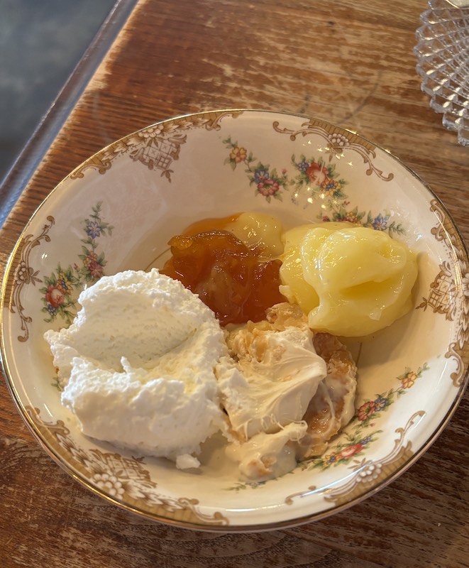clotted cream at Titanic afternoon tea at Chocolate Pi in Tampa, Florida