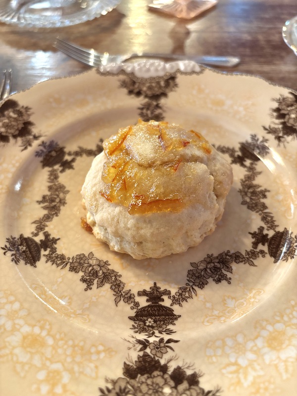 scone at Titanic afternoon tea at Chocolate Pi in Tampa, Florida