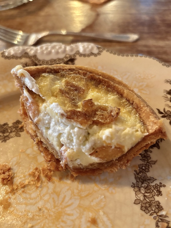 quiche at Titanic afternoon tea at Chocolate Pi in Tampa, Florida