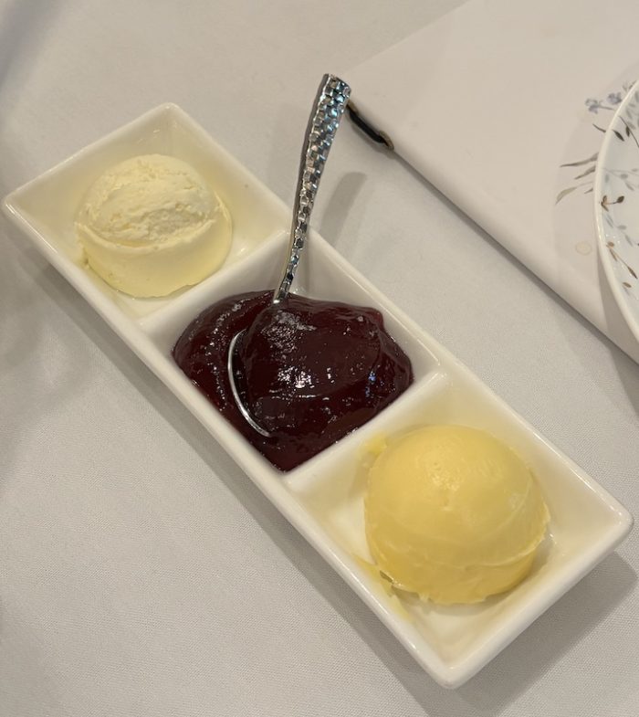 cream, jam and lemon curd at afternoon tea at The Ritz-Carlton New Orleans