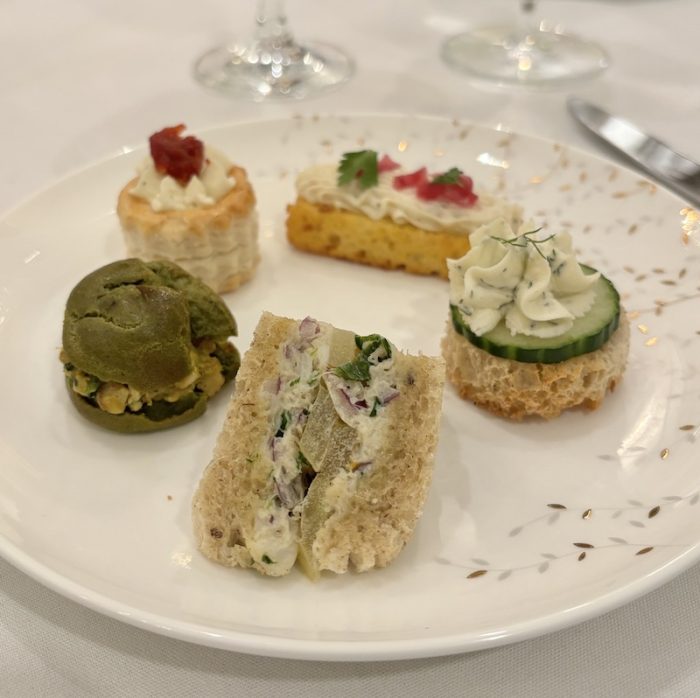 five savories at afternoon tea at The Ritz-Carlton New Orleans