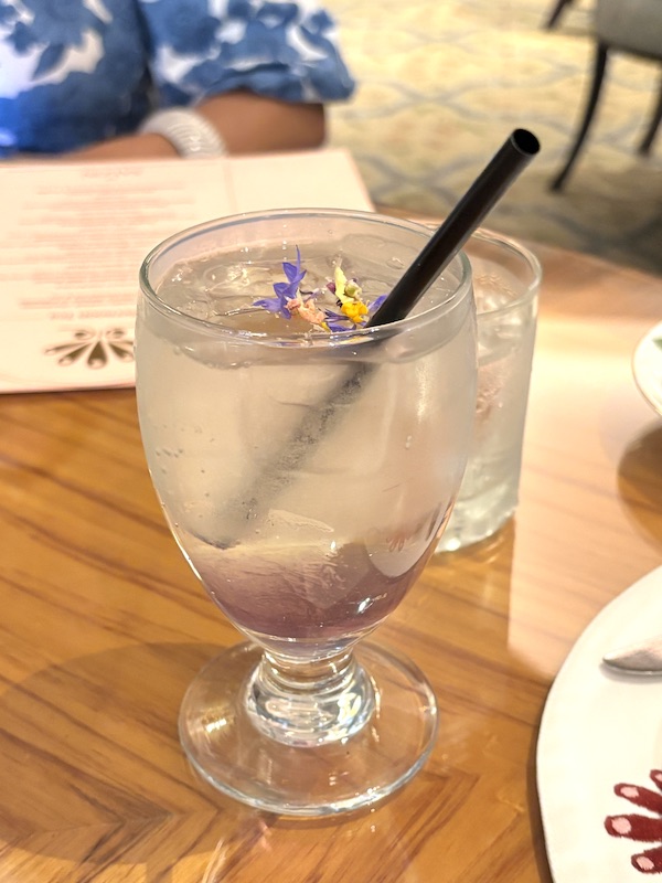 mocktail at afternoon tea at The Windsor Court, Le Salon in New Orleans, LA