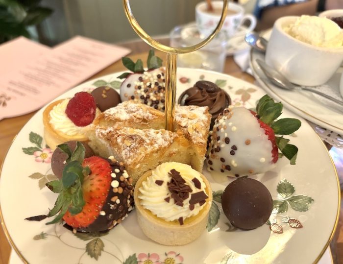 dessert course at afternoon tea at The Windsor Court, Le Salon in New Orleans, LA