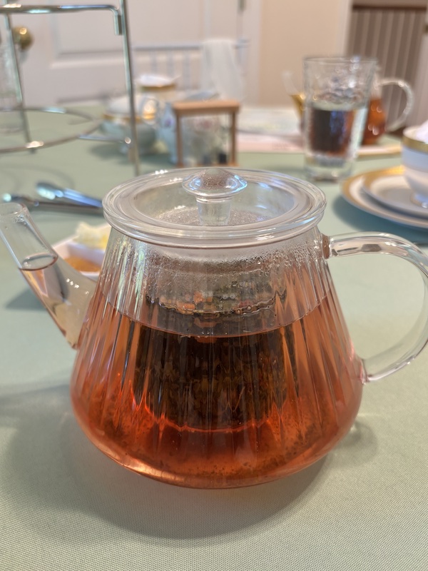 tea steeping at afternoon tea at at Annabella at Cedar Glen in Huntsville, AL