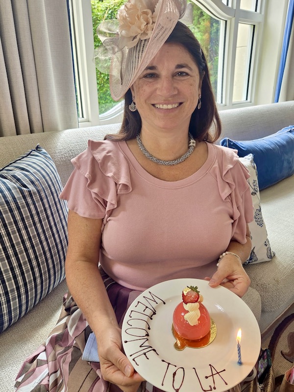 Angela of Destination Tea at afternoon tea at The Peninsula Beverly Hills, California