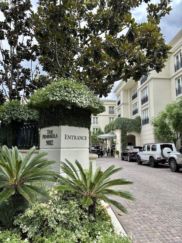entering The Peninsula Beverly Hills, California