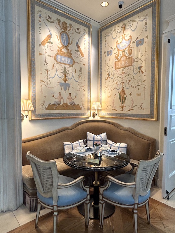 corner booth at afternoon tea at The Peninsula Beverly Hills, California