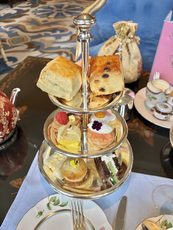 three-tiered tray at afternoon tea at The Peninsula Beverly Hills, California