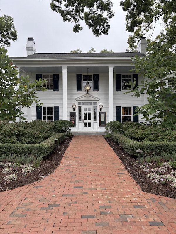 entering the restaurant at The Fearrington House Restaurant in Pittsboro, North Carolina