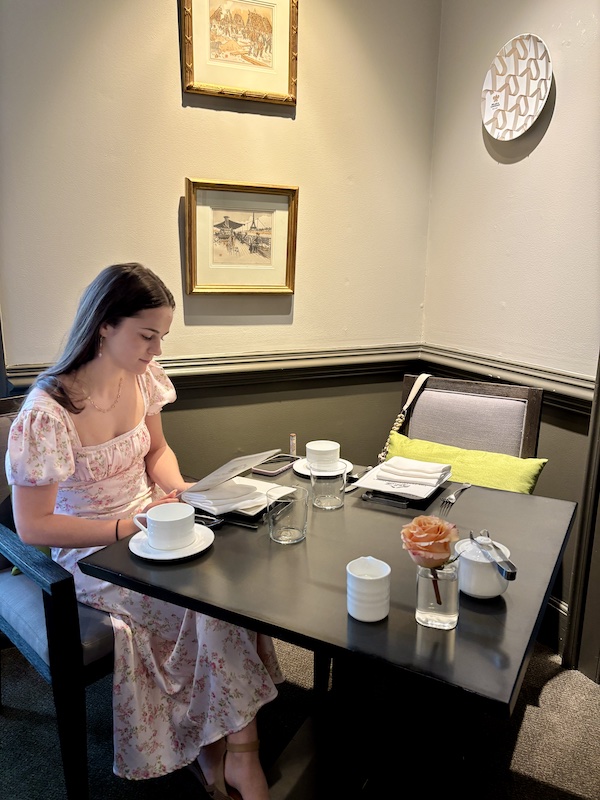 our tea table at The Fearrington House Restaurant in Pittsboro, North Carolina