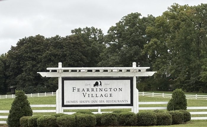 Fearrington Village entrance in Pittsboro, North Carolina